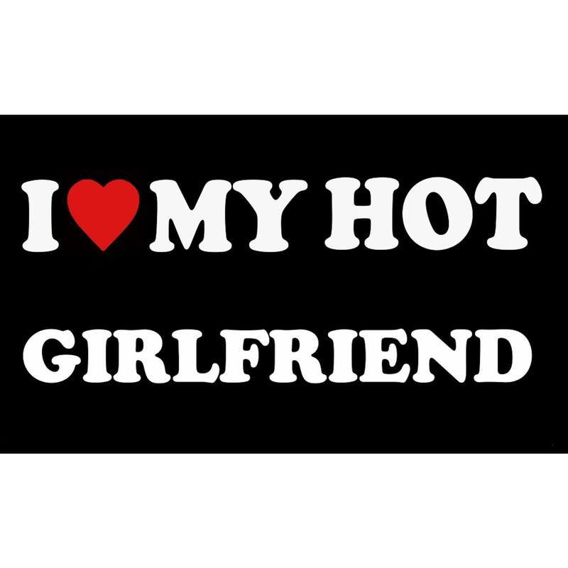 I Love My Hot Girlfriend Flag I Heart My Hot Girlfriend - 3x5 Feet Funny Decoration Banner Tapestry for Indoor And Outdoor