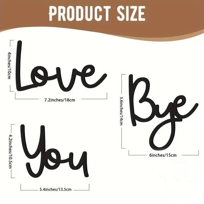 Love You Bye Sign, 1 Set Modern Wall Decor, Wall Art for Home Living Room Bedroom Office, Bedroom Refresh Decor, Home Decor Ideas