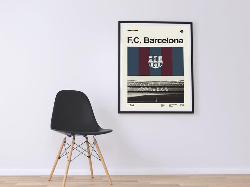 FC Barcelona Poster, Camp Nou Stadium Poster, Football Posters, Soccer Print Poster Unframe