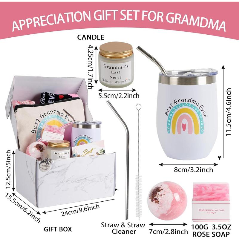 12 Pieces Grandma Christmas Gifts Birthday Gifts, Grandma Gifts Box, Birthday Gifts for Grandma from Granddaughter Grandson,Nana Gifts Basket Grandma Birthday Gifts for Gigi Grandmother