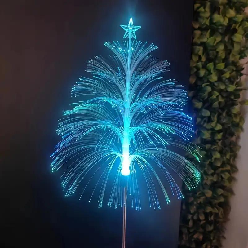 Christmas Solar Powered Tree Shaped Light, 2 4Counts Waterproof LED Decorative Light,Outdoor Decorative Light for Garden Path HolidayDecoration