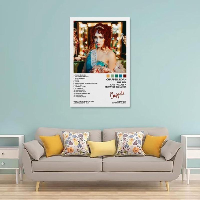 Chappell Roan Poster The Rise And Fall of A Midwest Princess Album Cover for Bedroom Aesthetic Canvas Art Wall Decor Print Gift