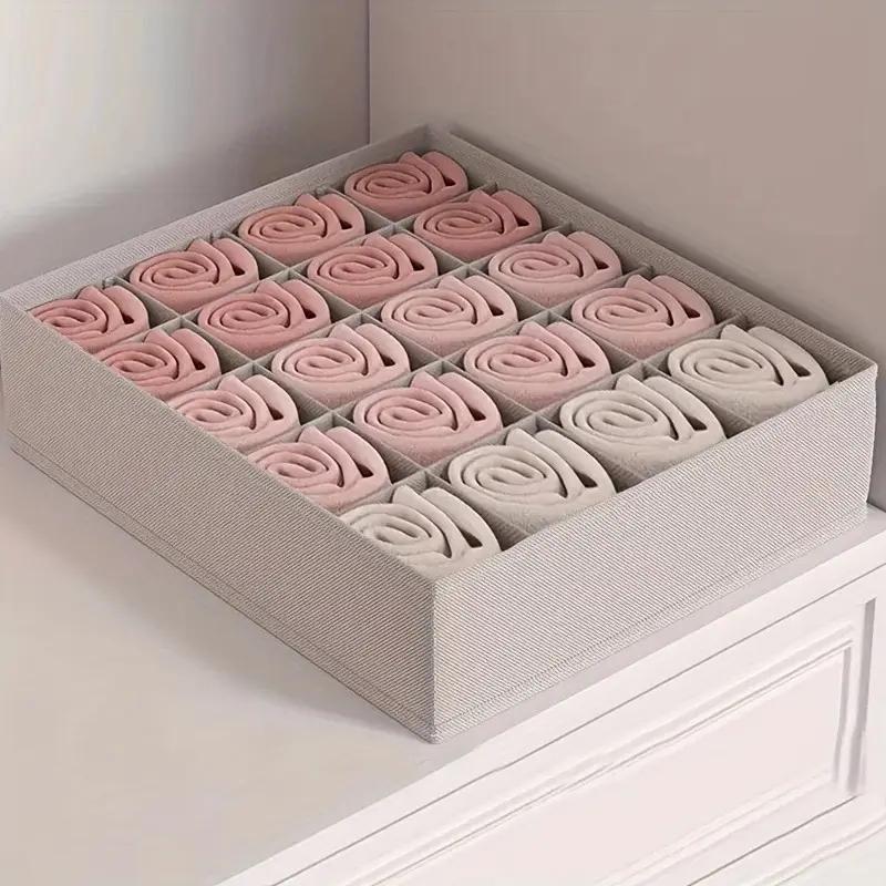 Multi-grid Underwear Organizer, 1 Count Multifunction Drawer Divider, Underwear Socks & Panties & Ties Storage Box for Home Closet