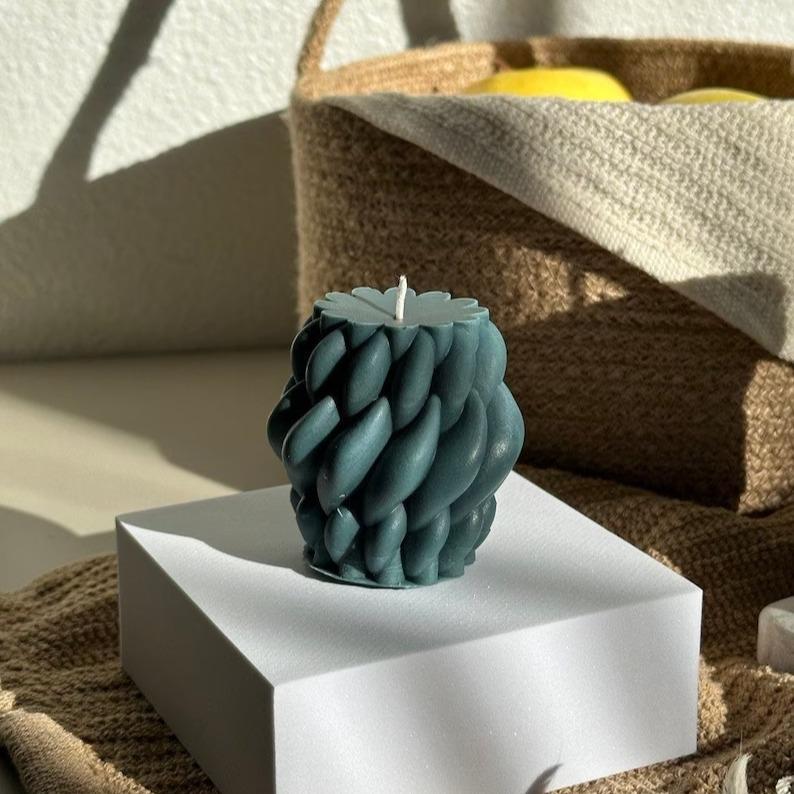 Cokab LLC Knot Candle  Knit Candle  Big Interwoven Knit Pillar Candles small Cozy Candle  Twisted Knot Candle  Homemade Soy Wax Candle Cute Candle Bedroom Smokless Birthday Gift 36 Hours Smokless Decor Pack